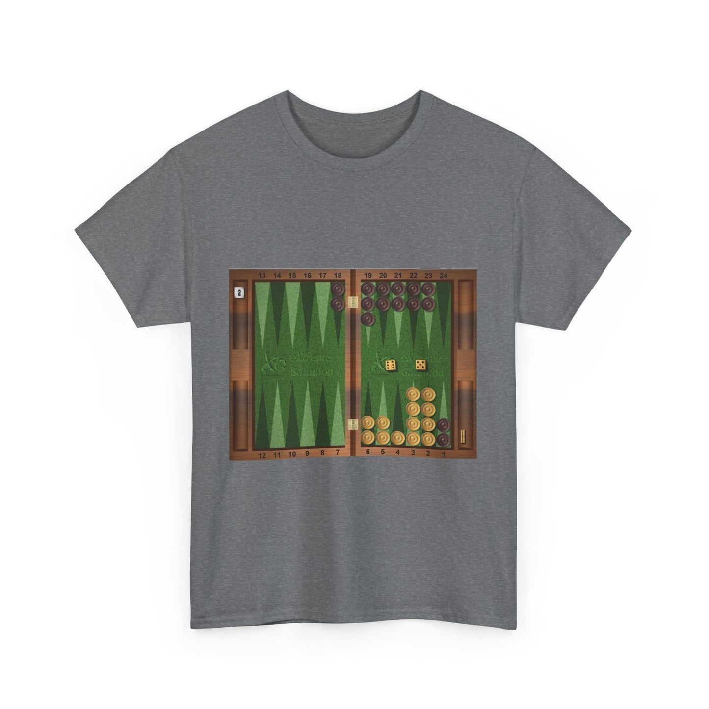 Unisex Heavy Cotton Tee - Backgammon Design with 'Ugh' Message