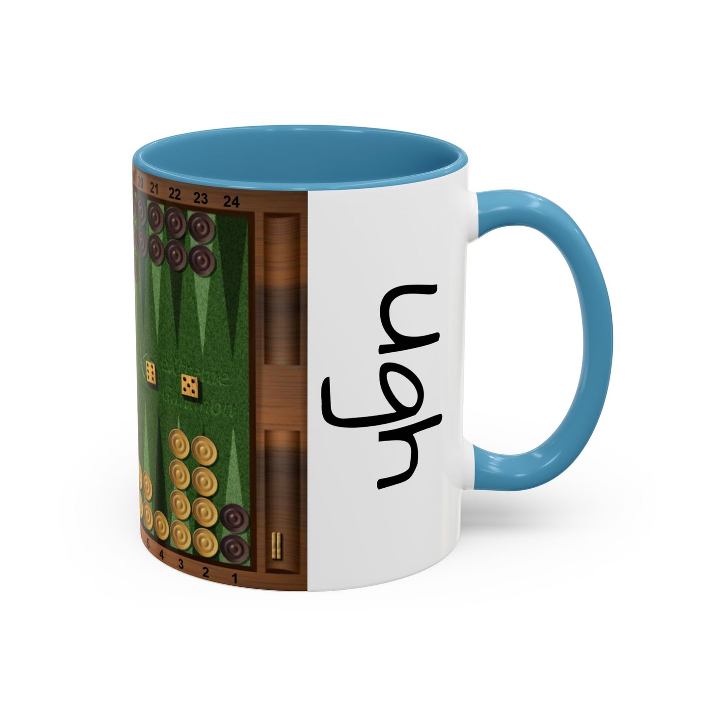 Backgammon-Themed Accent "Ugh" Coffee Mug - Perfect for Game Night & Coffee Lovers