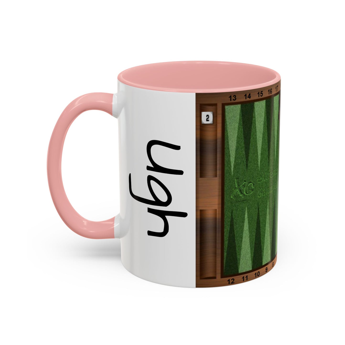 Backgammon-Themed Accent "Ugh" Coffee Mug - Perfect for Game Night & Coffee Lovers