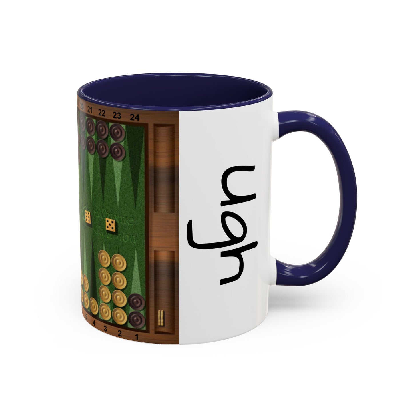 Backgammon-Themed Accent "Ugh" Coffee Mug - Perfect for Game Night & Coffee Lovers