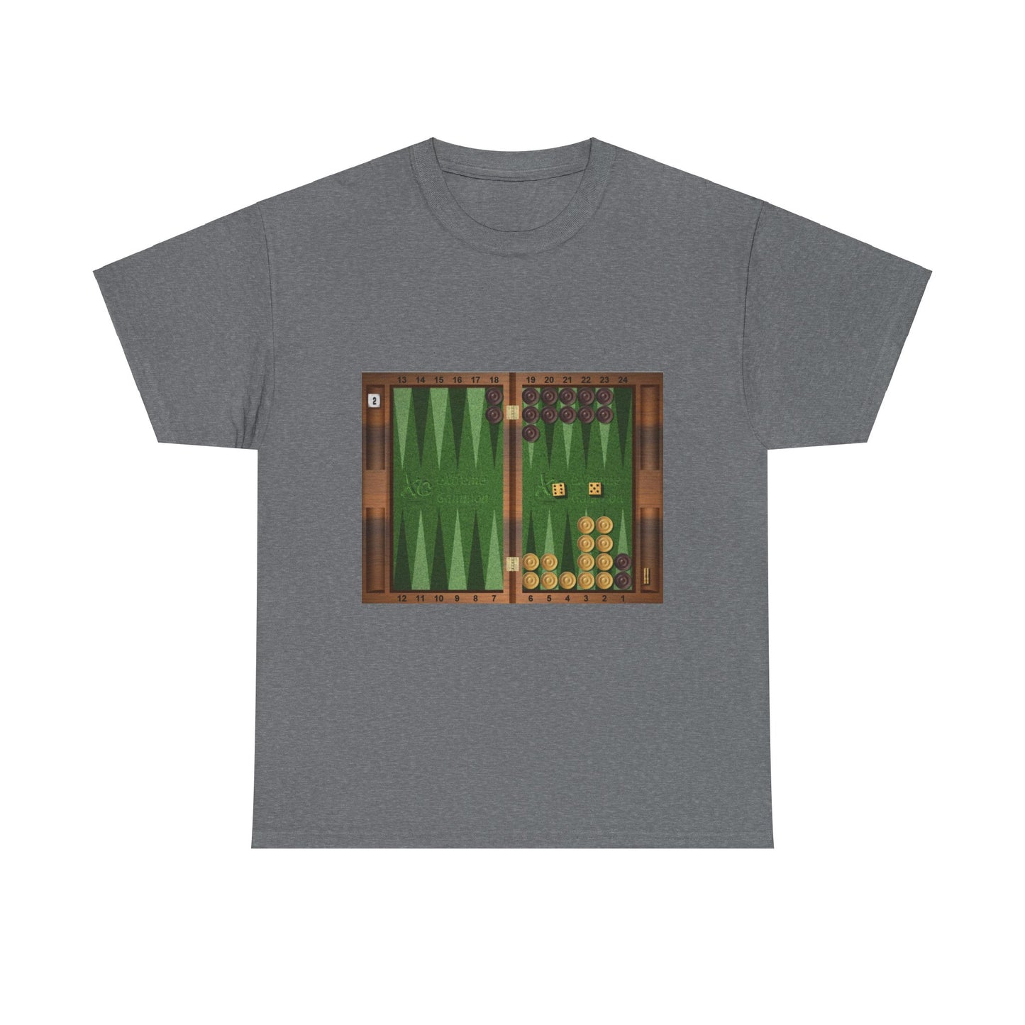 Unisex Heavy Cotton Tee - Backgammon Design with 'Ugh' Message