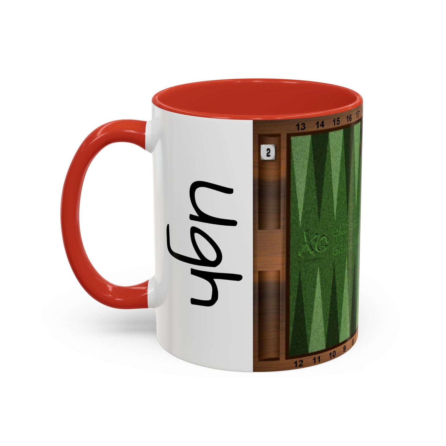 Backgammon-Themed Accent "Ugh" Coffee Mug - Perfect for Game Night & Coffee Lovers