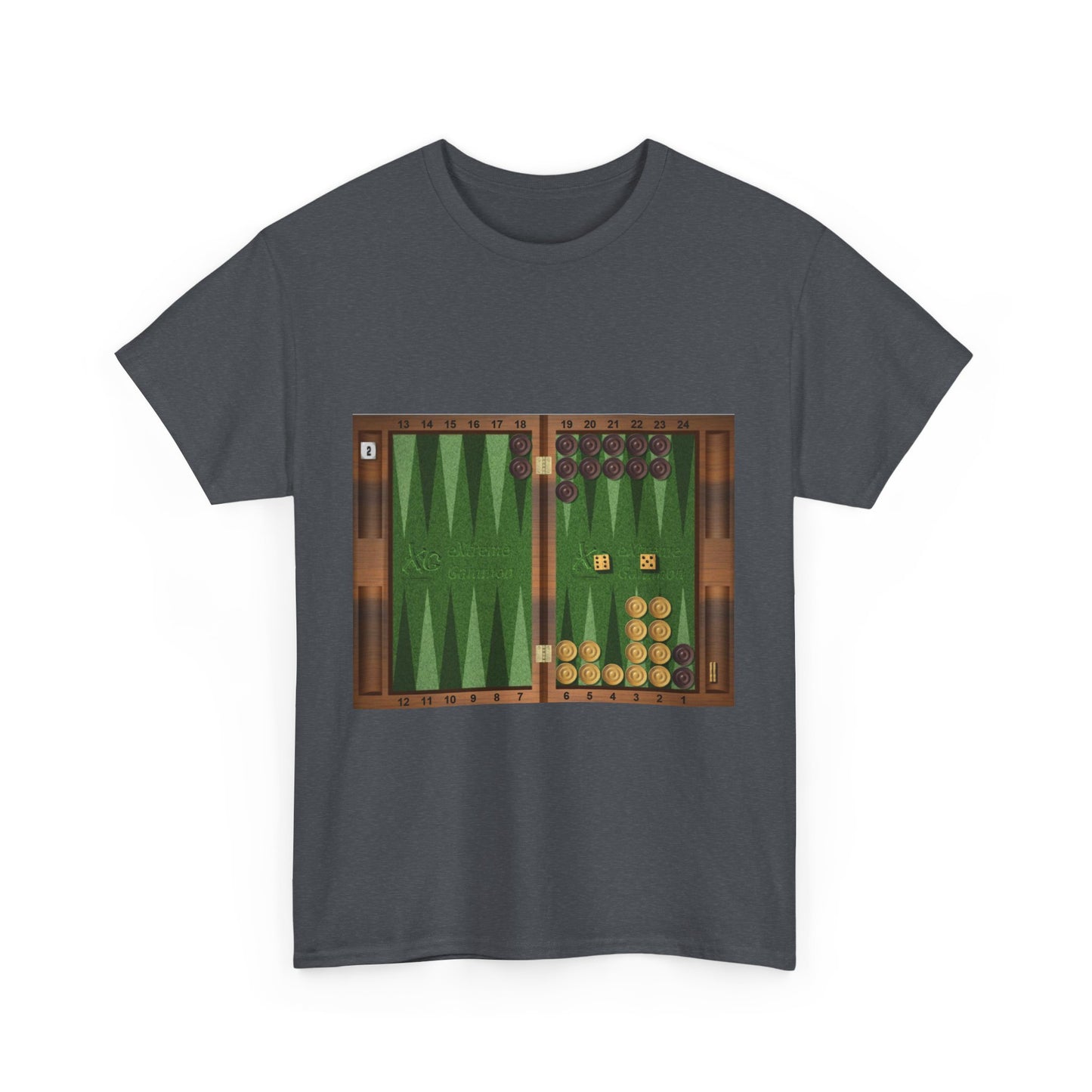 Unisex Heavy Cotton Tee - Backgammon Design with 'Ugh' Message