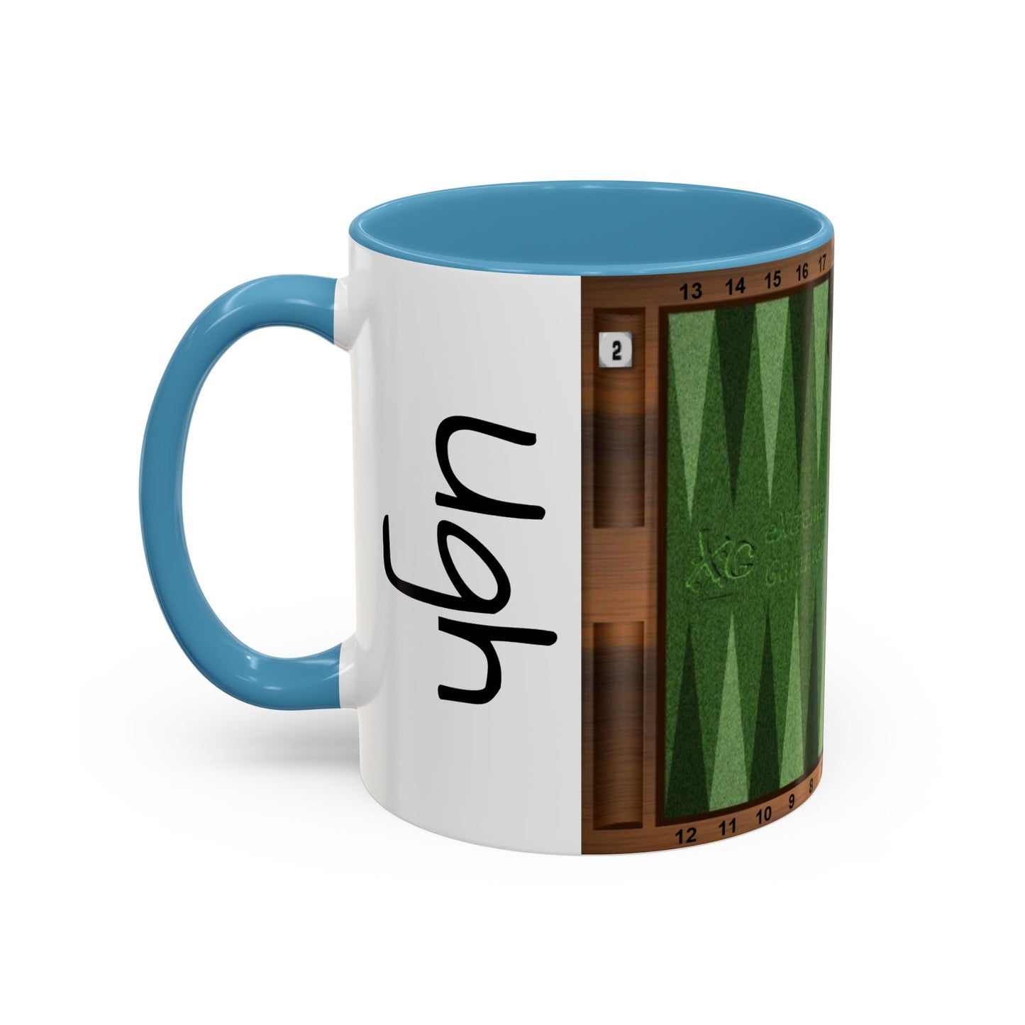 Backgammon-Themed Accent "Ugh" Coffee Mug - Perfect for Game Night & Coffee Lovers